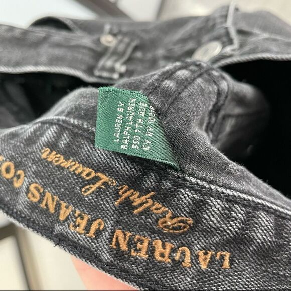 [2] Lauren By Ralph Lauren Black Classic Straight Leg Jeans Fall Cotton Denim - Picture 12 of 13